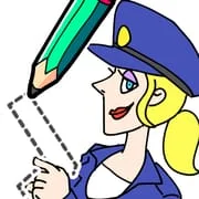 Draw Happy Police - Draw Games app icon - Puzzle category