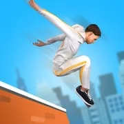 ParkoV: parkour rooftop runner app icon - Arcade category