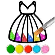 Glitter Dress Coloring Game icon