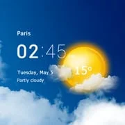 Transparent clock and weather app icon - Weather category