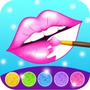 Glitter lips coloring game app icon - Art & Design category