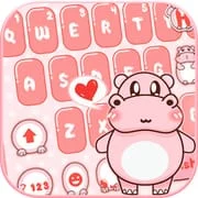 Pink Cute Hippo Theme icon