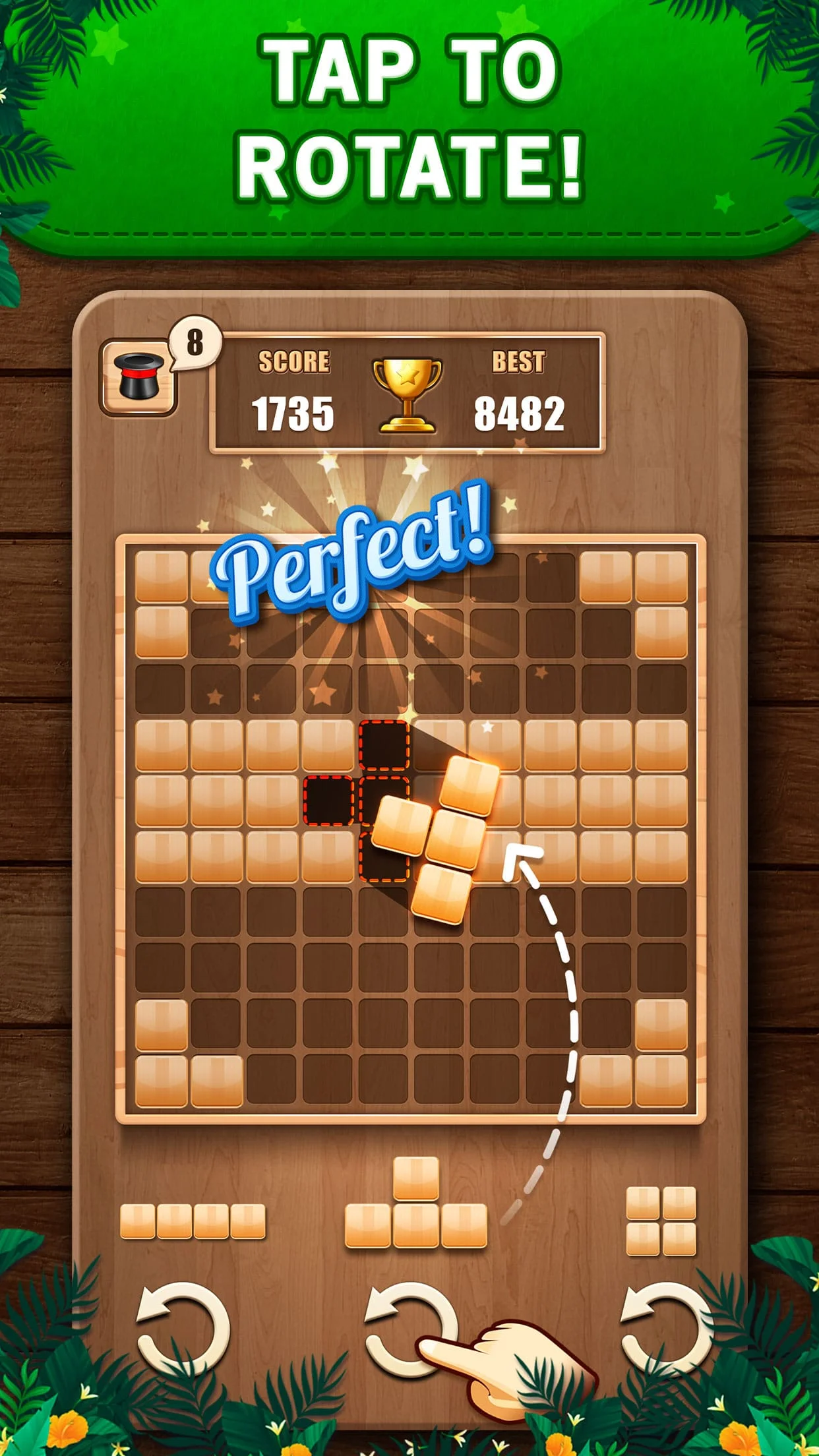 Wooden 100 Block Puzzle Game Screenshot 2