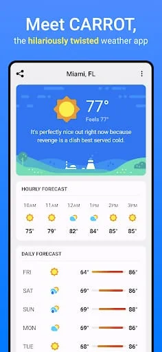 CARROT Weather Screenshot 1
