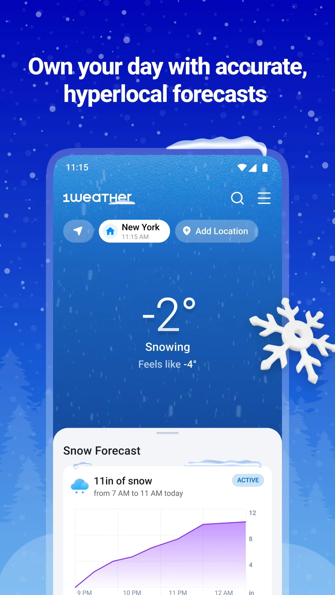 1Weather Forecasts & Radar Screenshot 1