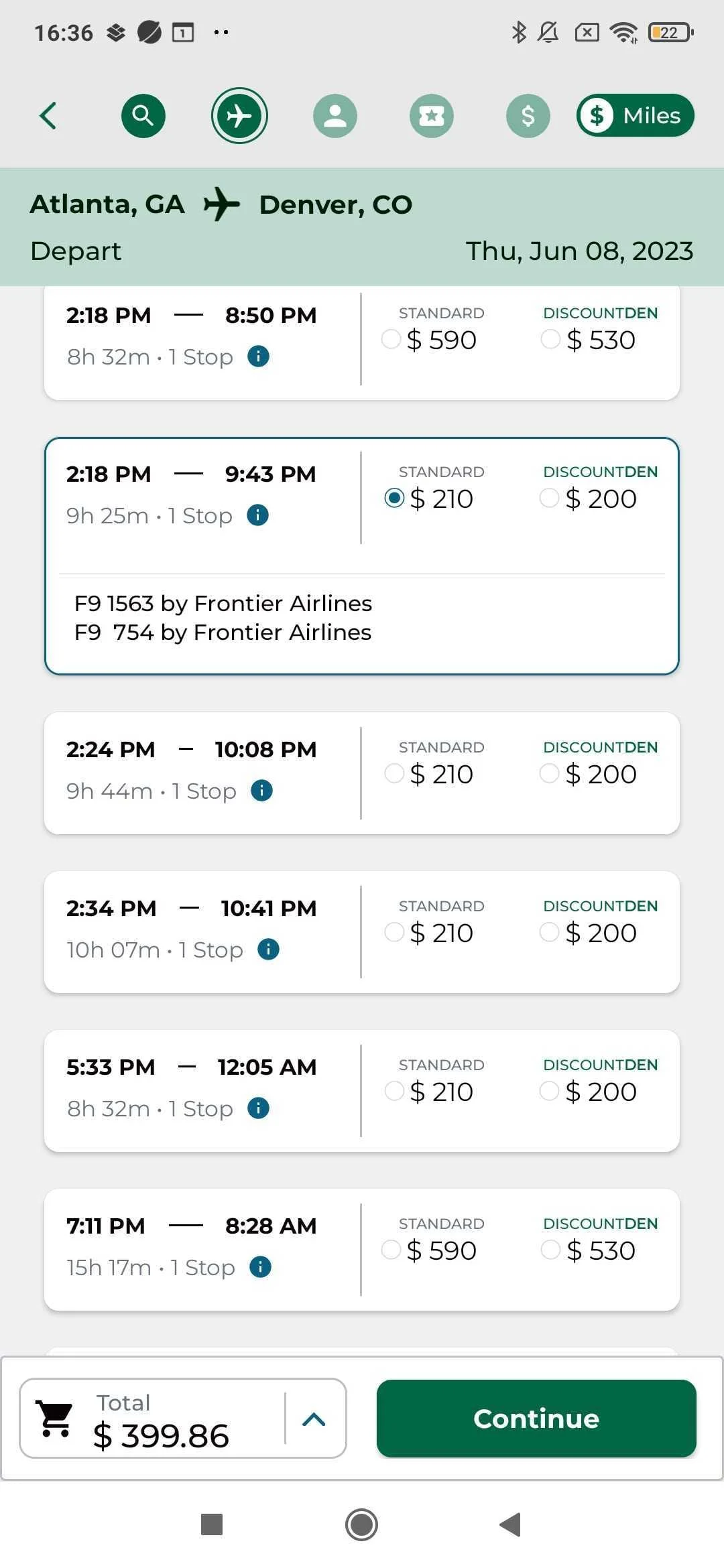 Frontier Airlines Screenshot 3