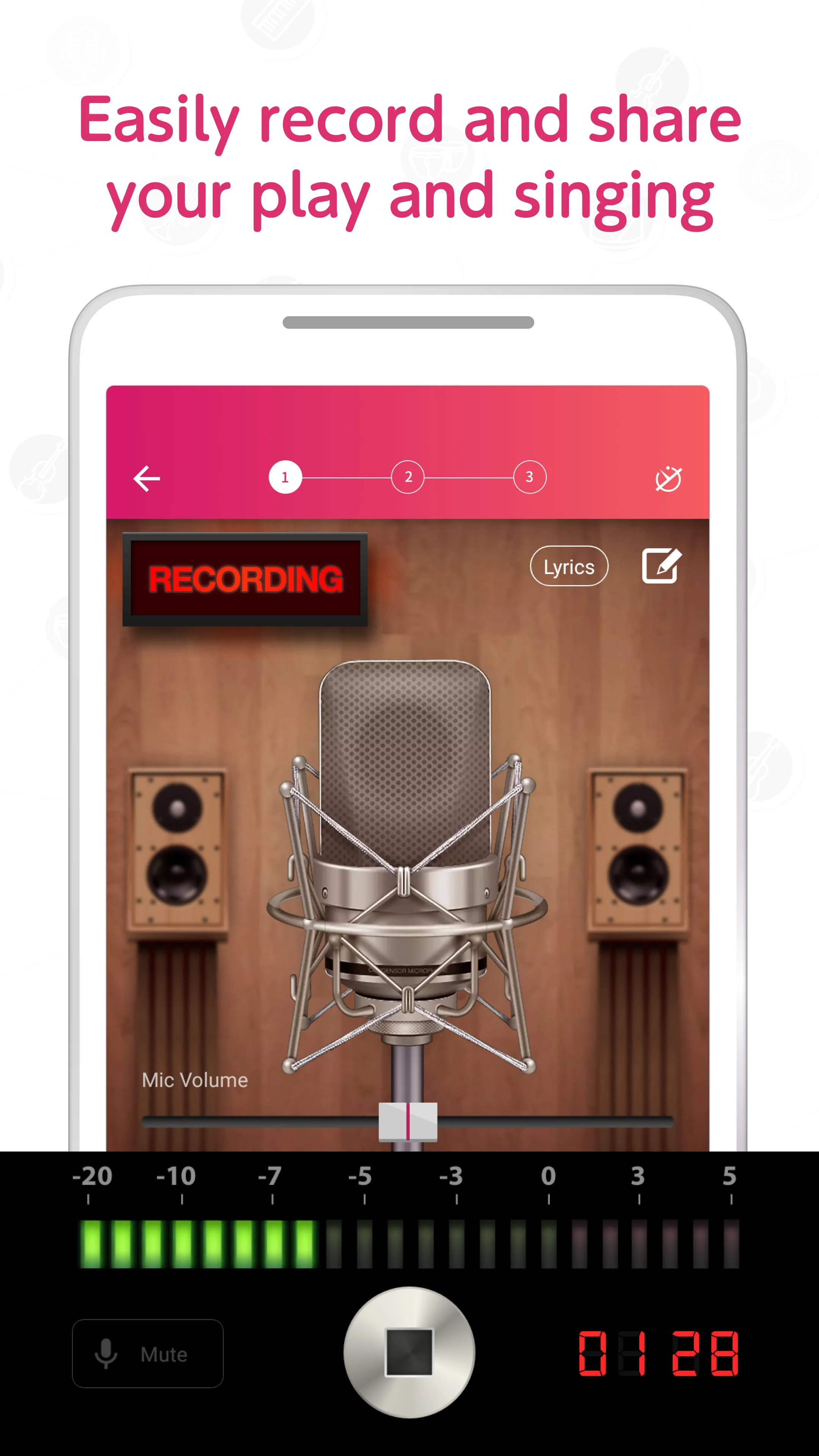 Record your music, sing - nana Screenshot 1