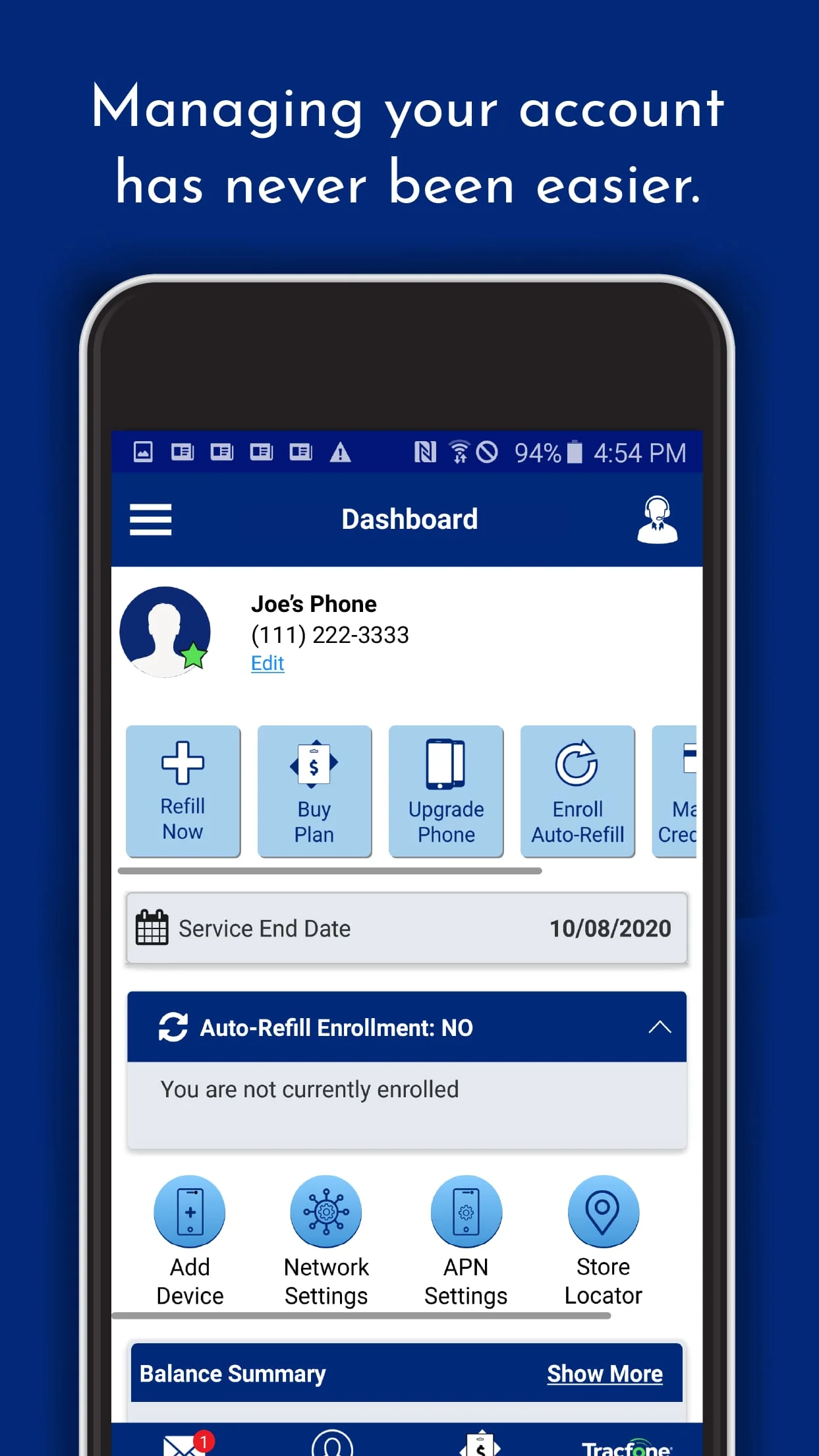 TracFone My Account Screenshot 1