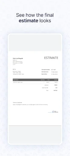 Estimate Generator - Zoho Screenshot 4