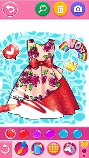 Glitter Dress Coloring Game Screenshot 2