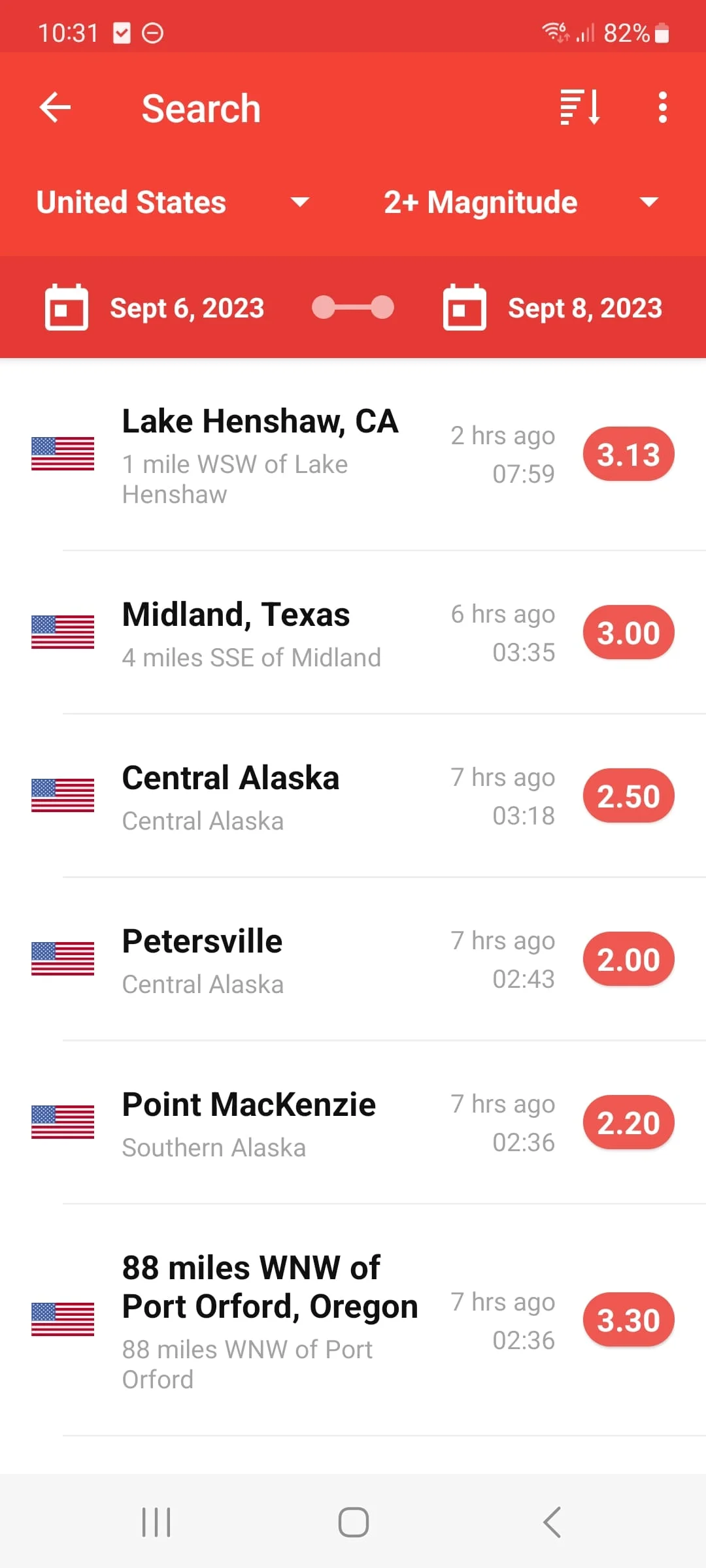 My Earthquake Alerts - Map Screenshot 2