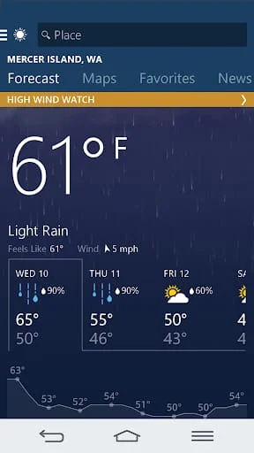 MSN Weather - Forecast & Maps Screenshot 1