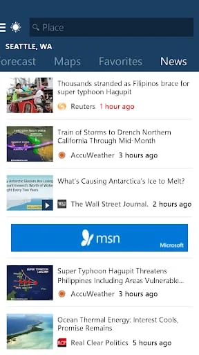 MSN Weather - Forecast & Maps Screenshot 4