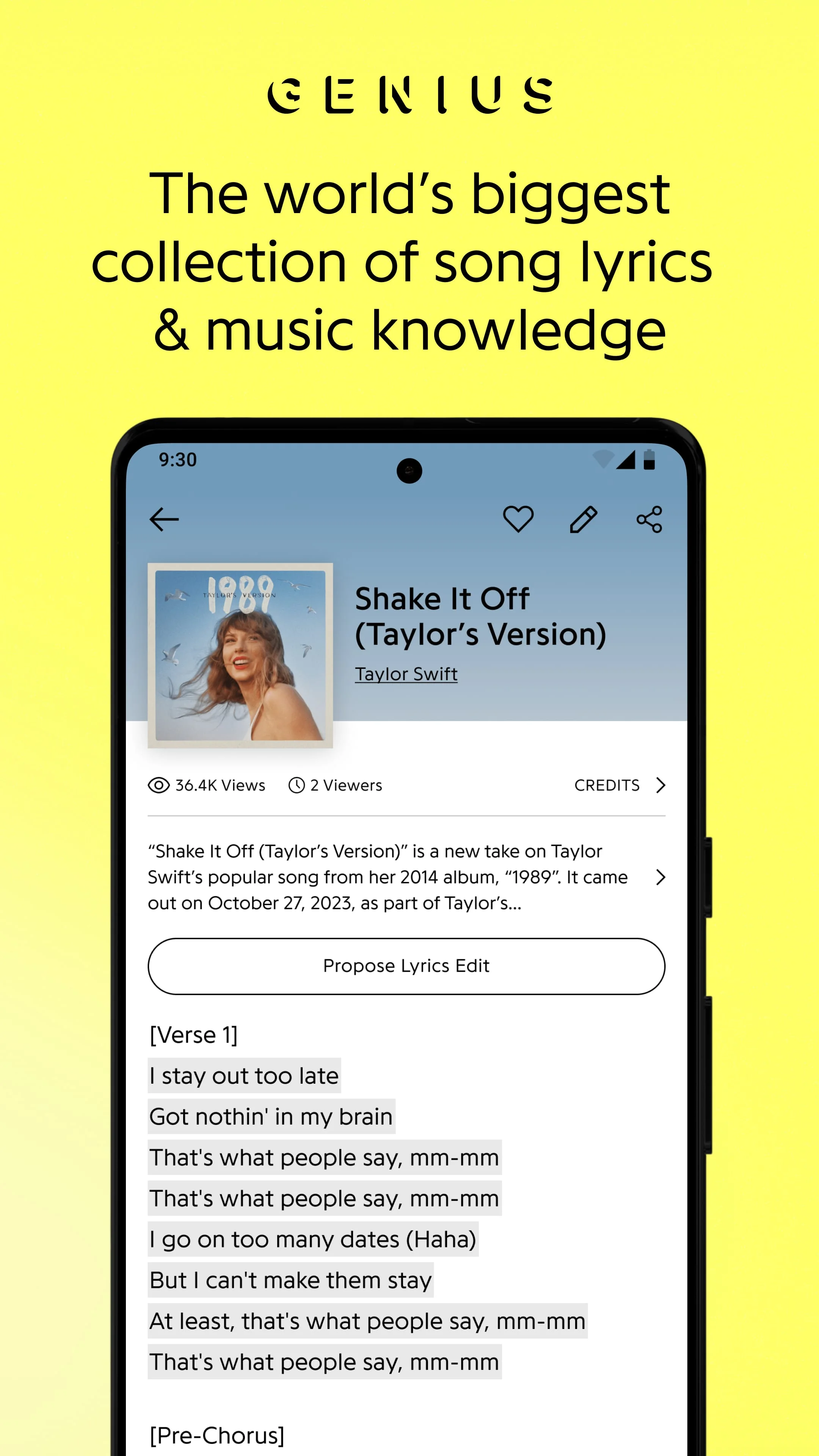 Genius — Song Lyrics Finder Screenshot 1