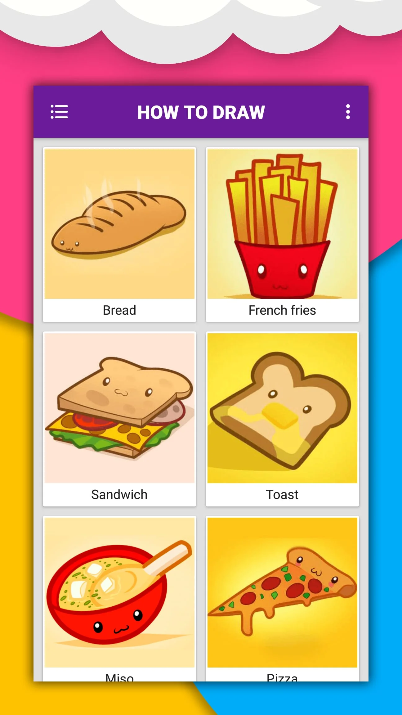 How to draw cute food by steps Screenshot 3
