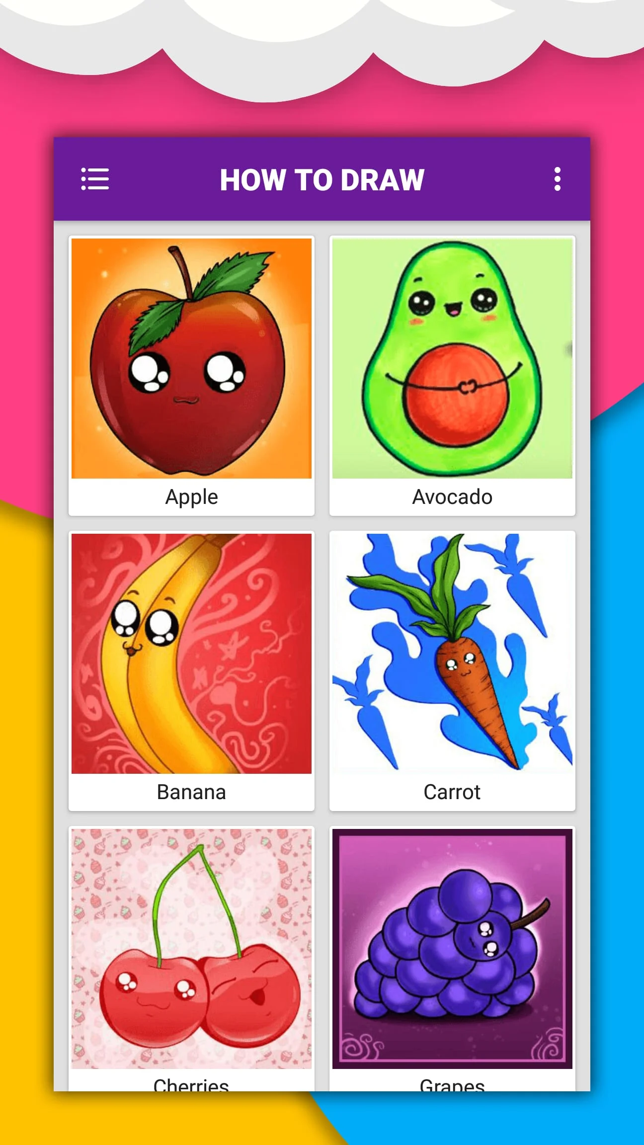 How to draw cute food by steps Screenshot 4