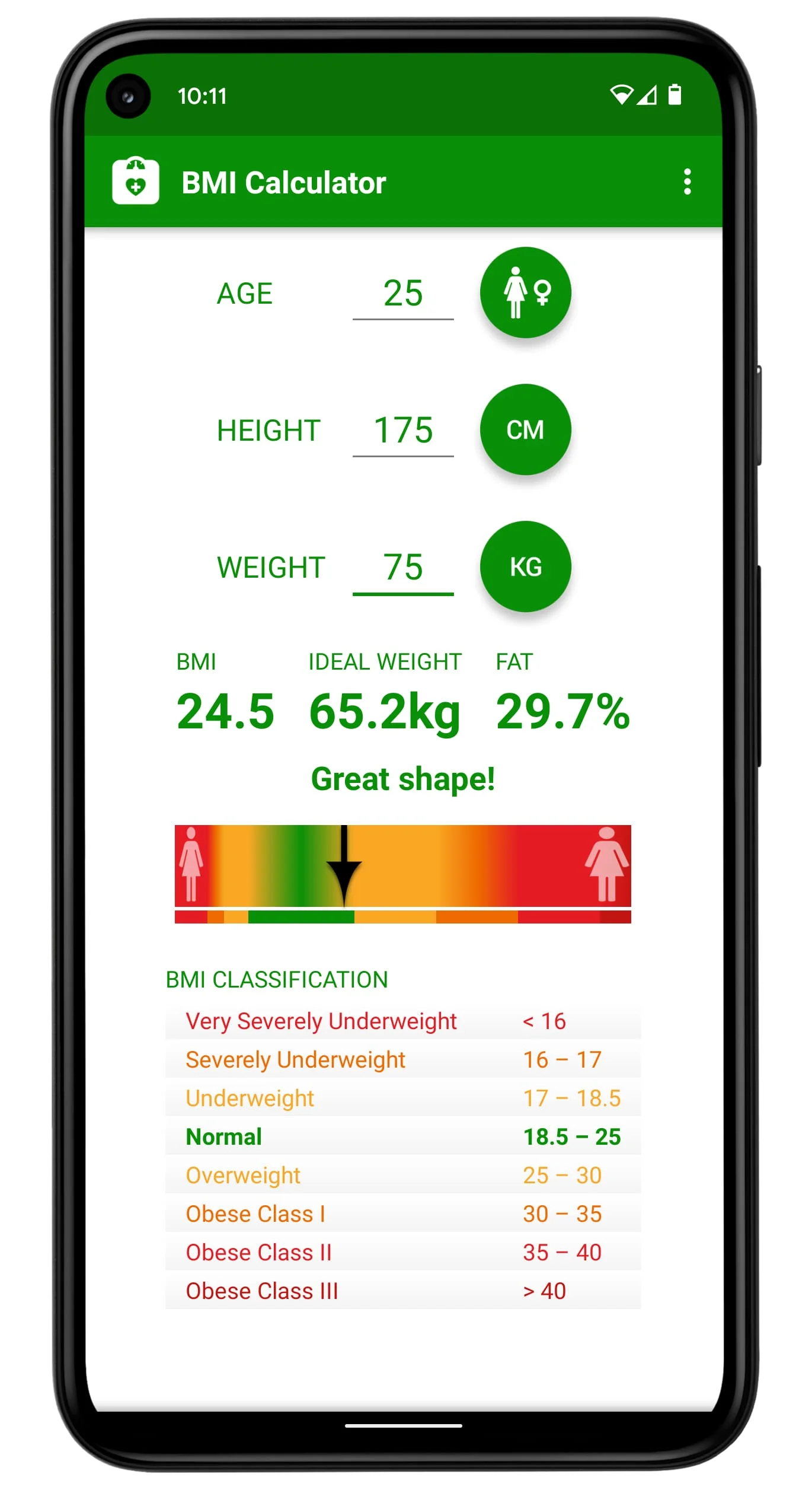 BMI Calculator Screenshot 1