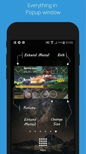 Lua Player-Popup Media Player Screenshot 3
