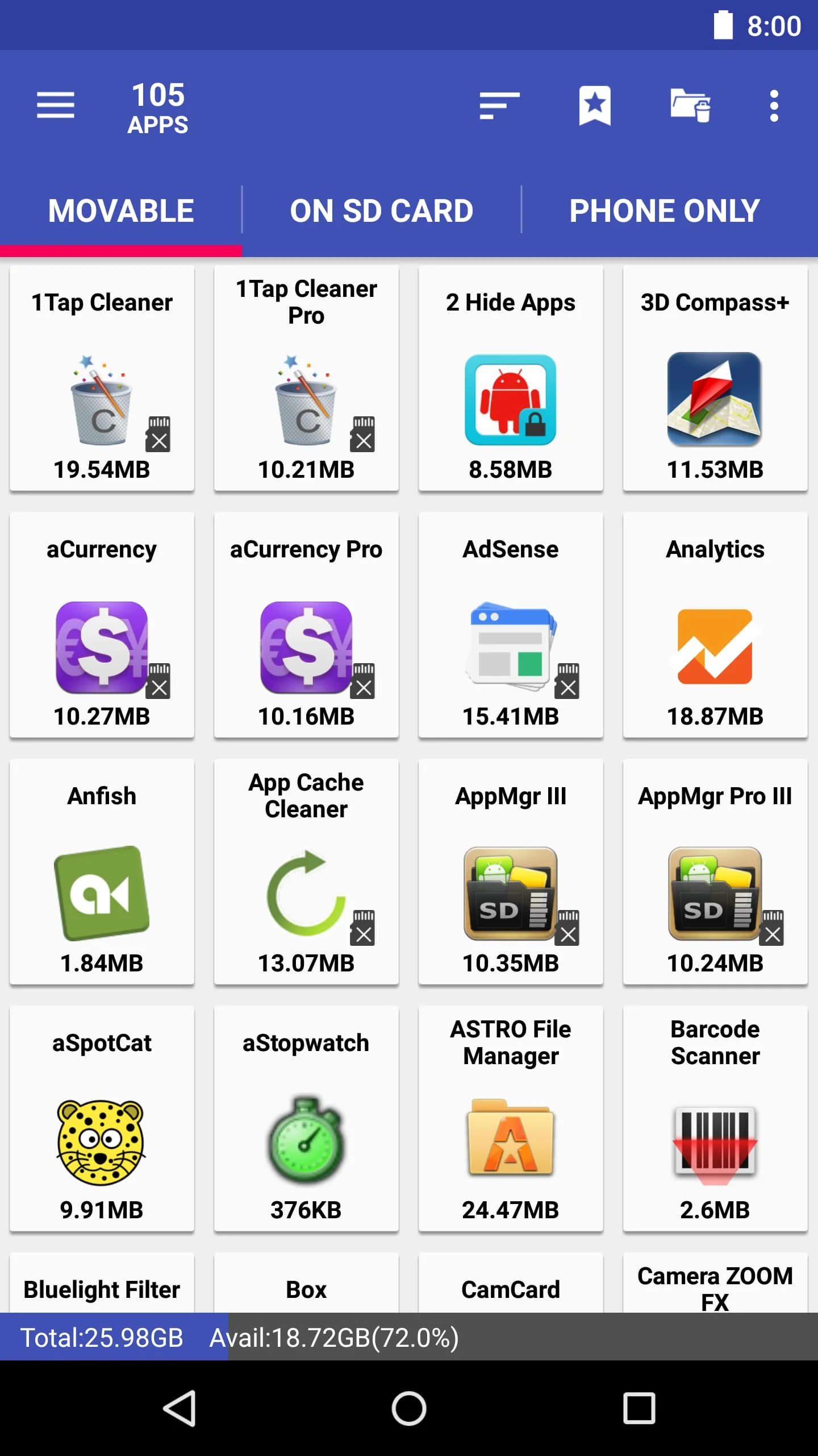 AppMgr III (App 2 SD) Screenshot 1